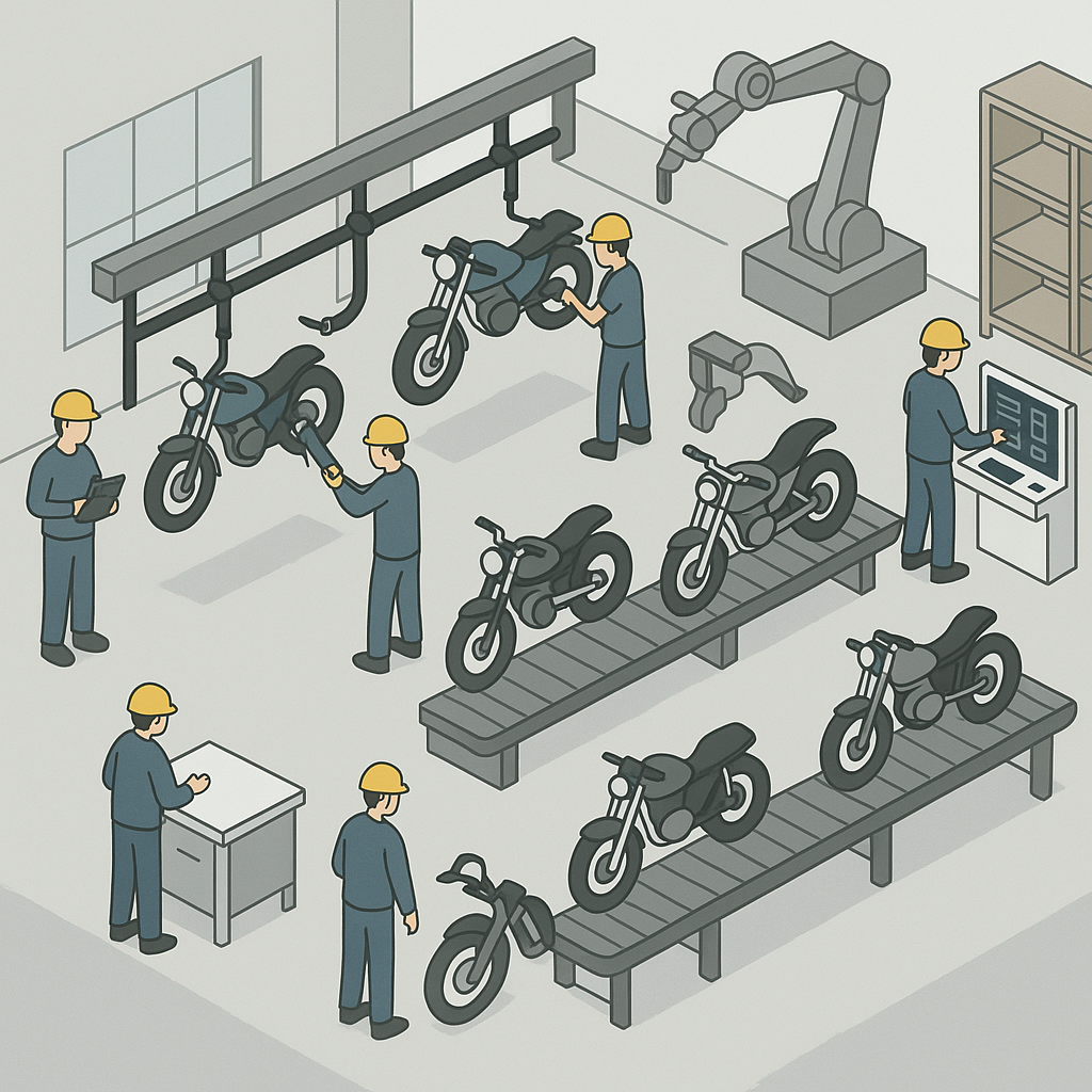 Modern factory floor with automation equipment