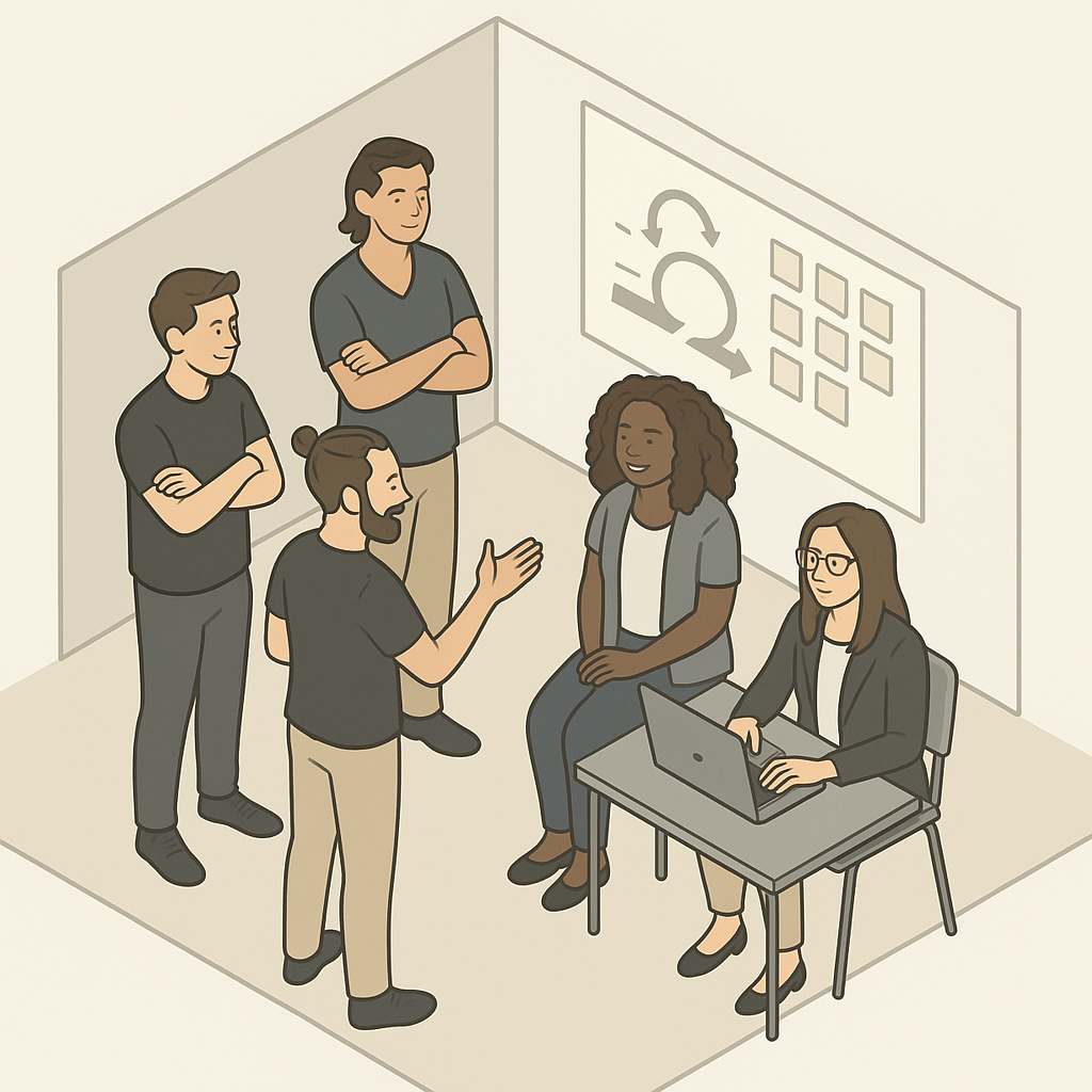 Daily Scrum team meeting illustration