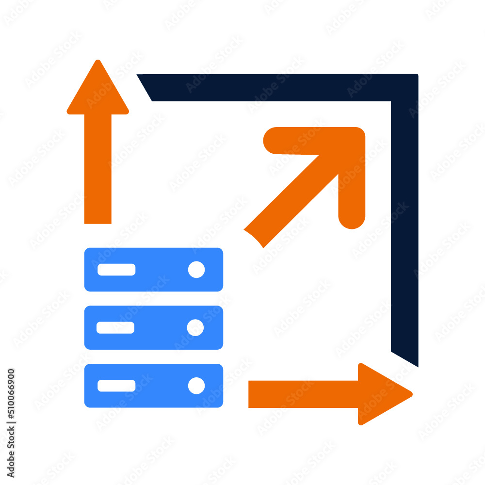 Scalability servers and arrows illustration