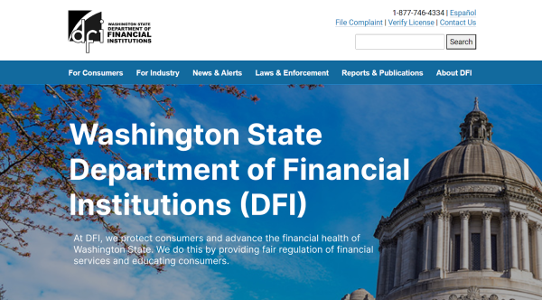 Washington State Department of Financial Institution (DFI)