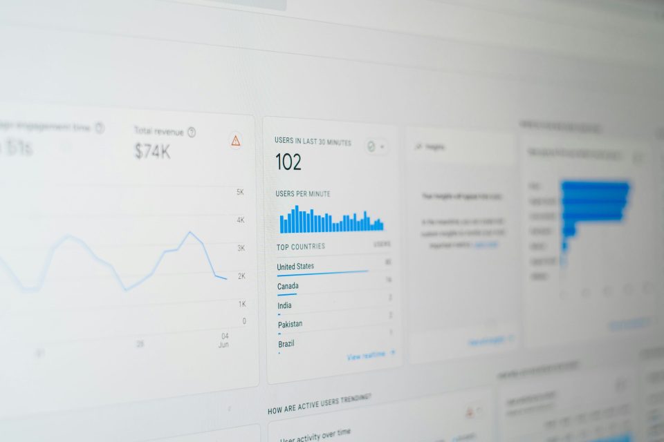 computer screen with data