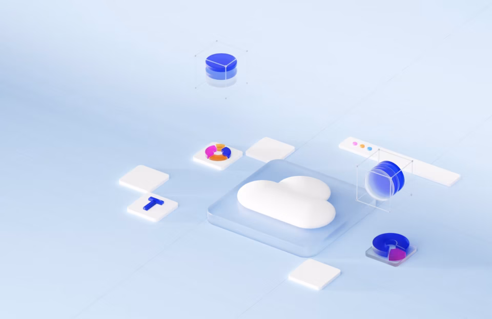 abstract cloud with icons